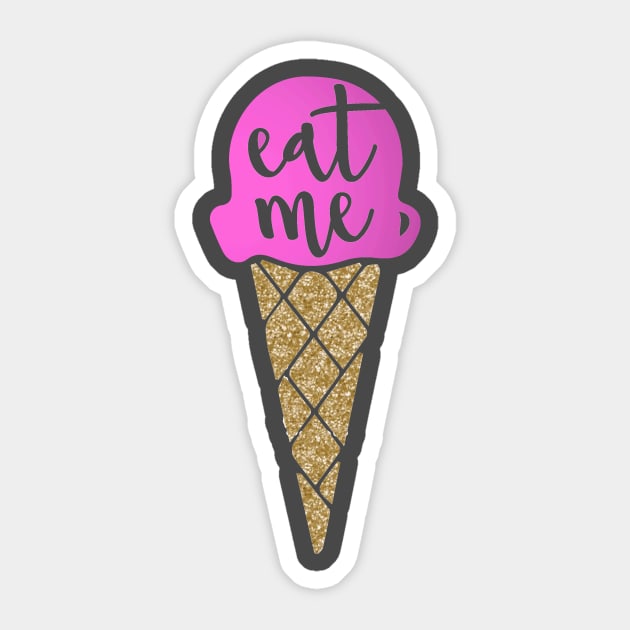 Eat me, Funny ice cream print Sticker by FuseTheory1